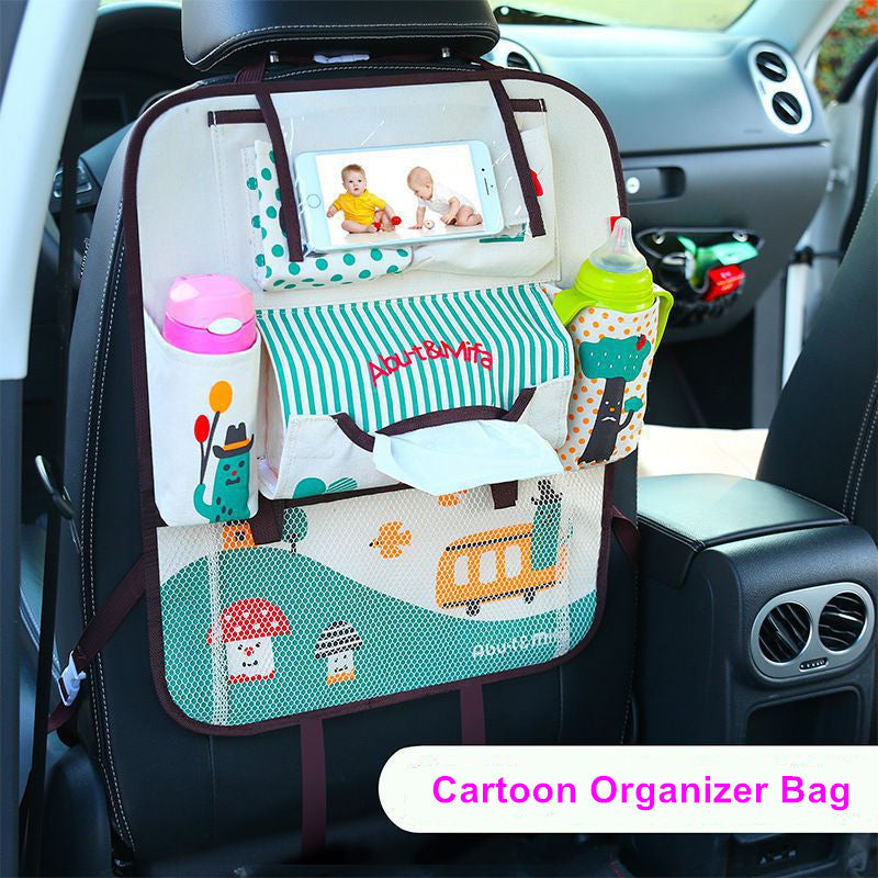 Cartoon Car Back Seat Organizer Bag for Kids