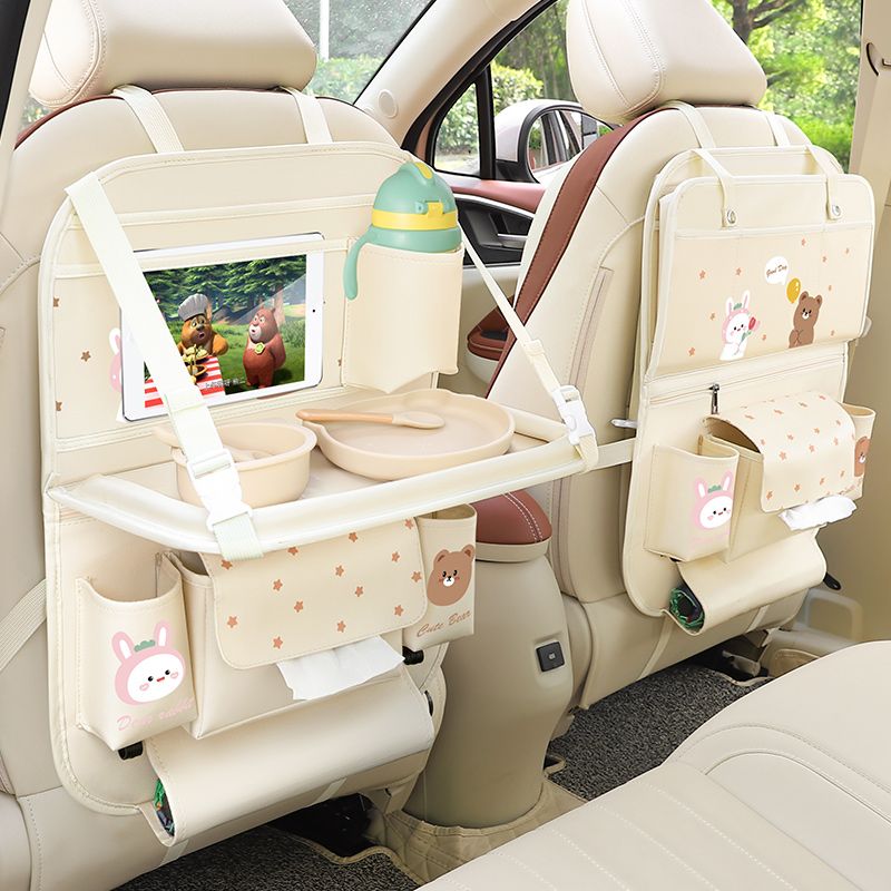 Cartoon Kids Multi-function Food Tray Organizer in Car