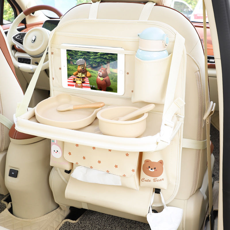 Cartoon Kids Multi-function Food Tray Organizer in Car