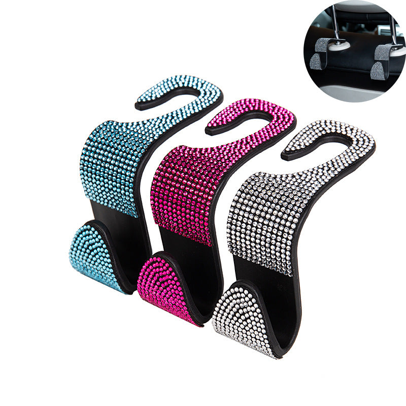 4pcs Luxury Diamond-Inlay Car Seat Back Hook