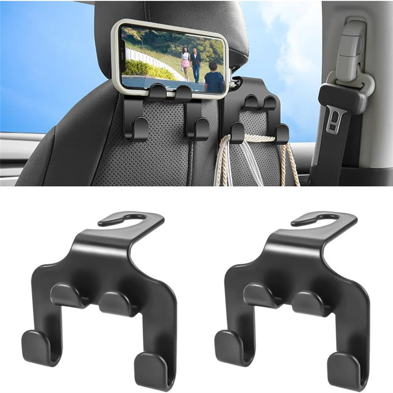 2pcs Multi-Functional Car Phone Holder Hook For Back Seat