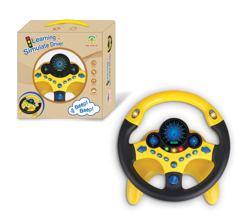 Kids Steering Wheel Toy Work For Backseat Simulated Driving